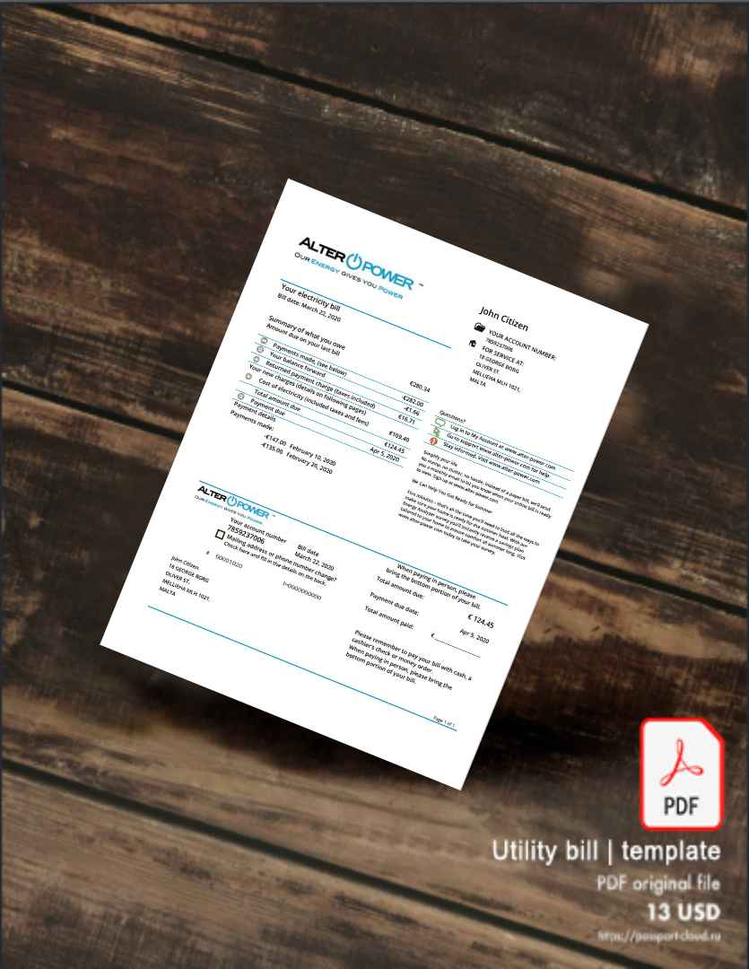 Utility bill | Albanian Power | Albania